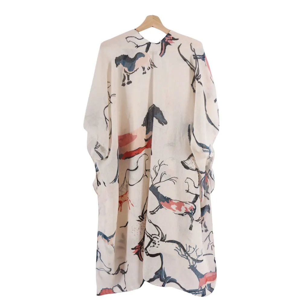 Летний Пляжный шарф с кисточками и принтом шаль пончо солнцезащитный для женщин