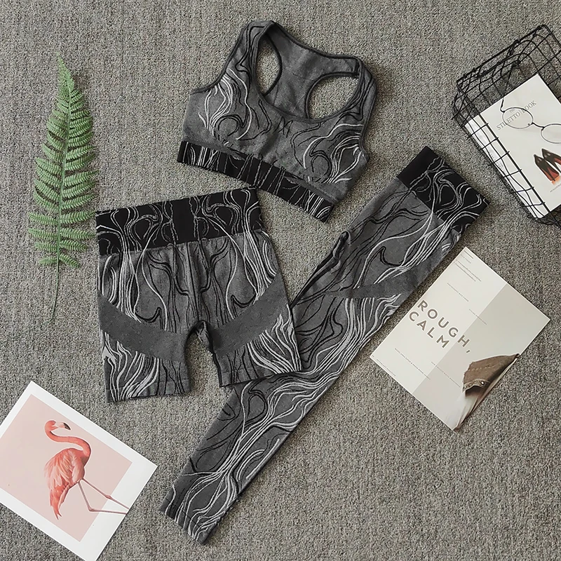 

Seamless Women Yoga Set Workout Sport Pants Sports Suits Fitness Shorts Crop Top Bra High Waist Running Gym Leggings Sportswear