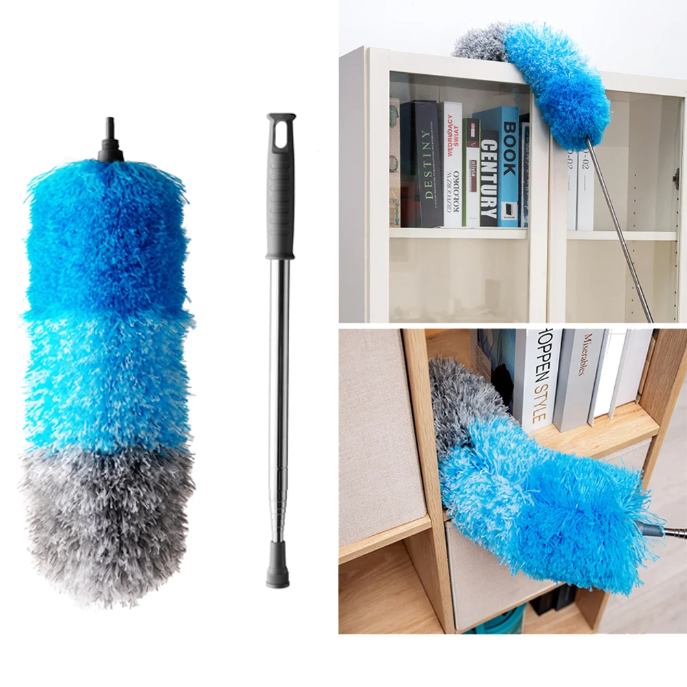 

Microfiber Feather Duster with Extendable Pole, 96" Telescoping Cobweb Duster for Cleaning, Bendable Head,Washable Duster