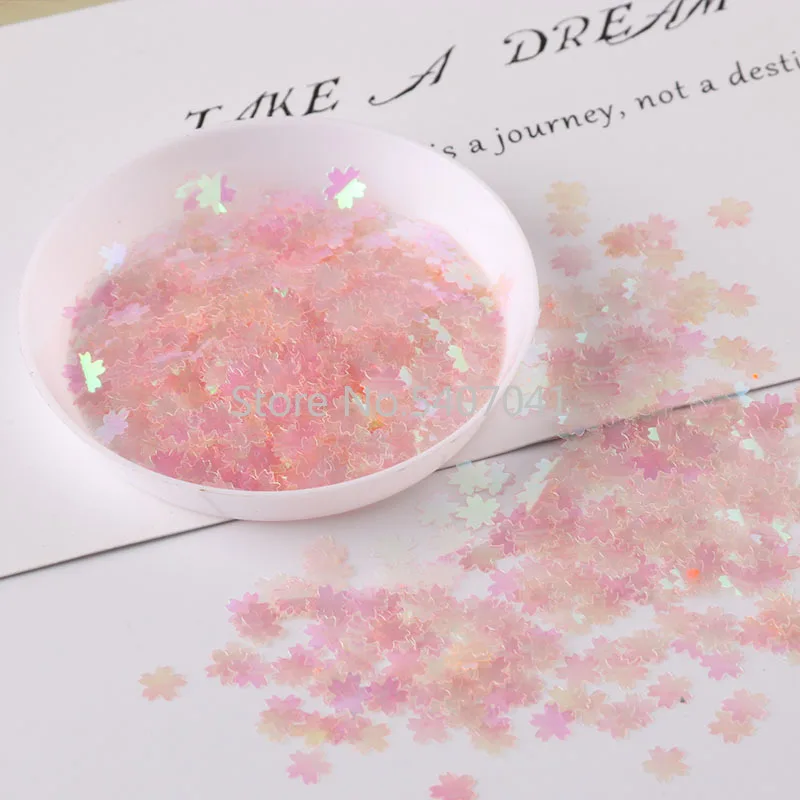 Популярные Блестки 10 г в виде цветка 5 мм розовые вишневые цветы блестки для