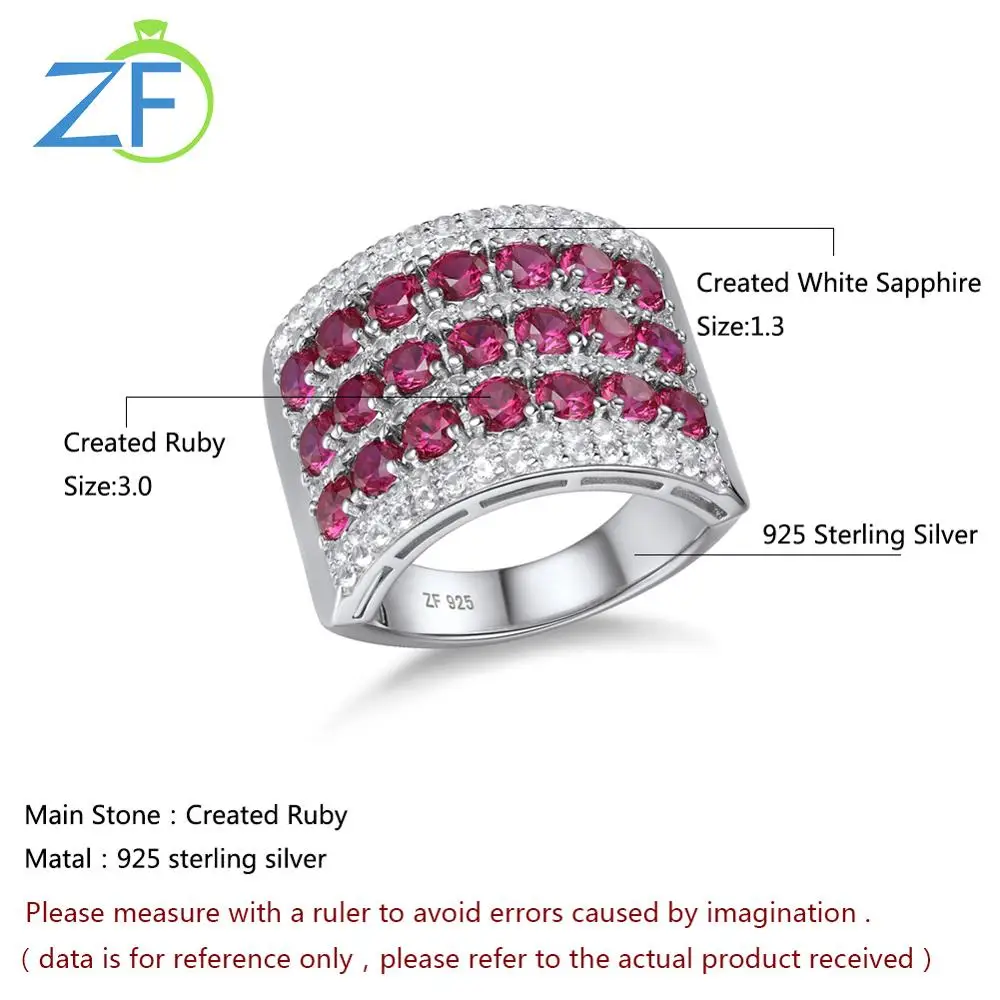 

GZ ZONGFA New High Quality Arrival Party Red Gemstone 925 Sterling Silver Women Jewelry Engagement Ring