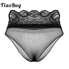 TiaoBug Сексуальное Женское ультратонкое прозрачное Сетчатое Эротическое белье для взрослых, эластичные кружевные прозрачные трусики с низкой талией, нижнее белье