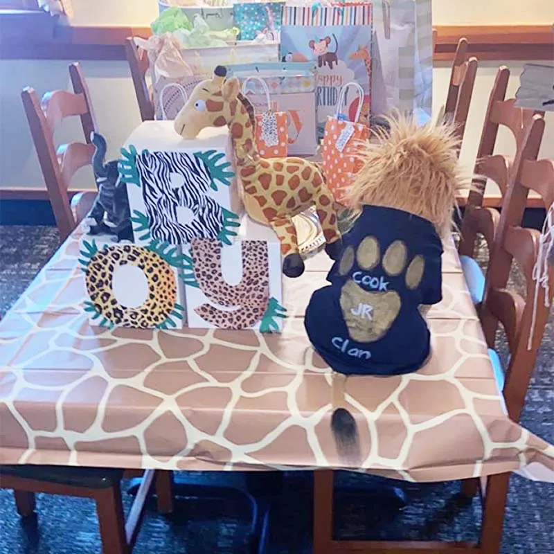 

1set 137x274cm zebras Leopard Jungle Safari Birthday Party Disposable Tablecloths Baby Shower Birthday Party Supplies Tablecover