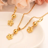 gold necklace earring set women party gift flower jewelry sets daily wear mother gift diy charms women girls fine jewelry