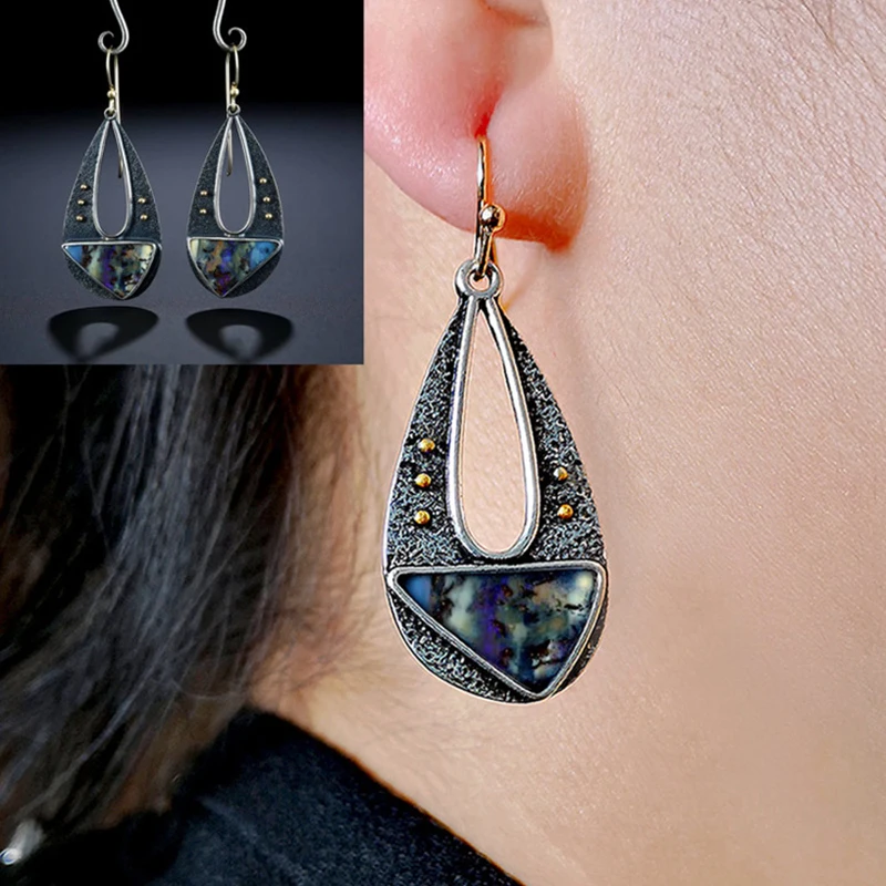 Винтажные элегантные Висячие серьги из смолы для женщин модные богемные длинные
