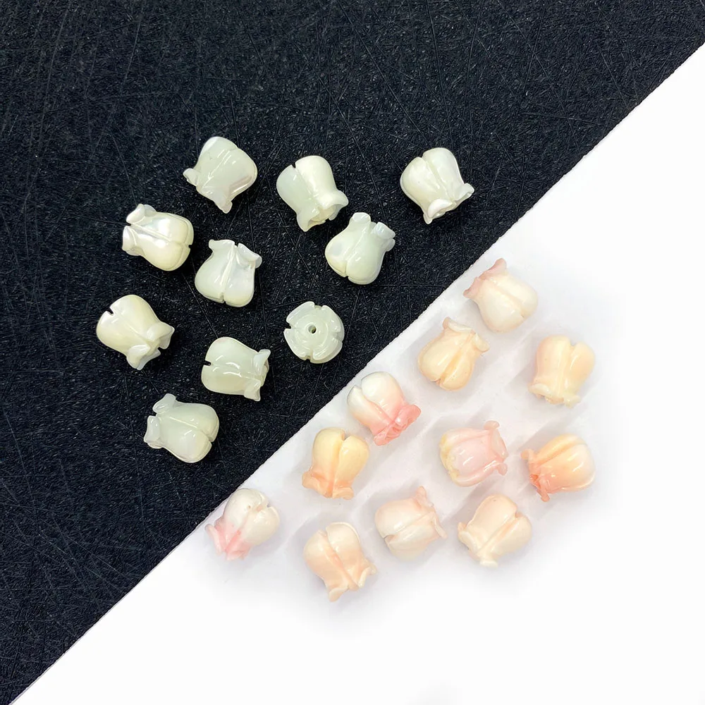 

Natural Sea Shell Beads Carved Flower Shape Queen Shell Jewelry DIY Handmade Necklace Bracelet Earrings Accessories Charm