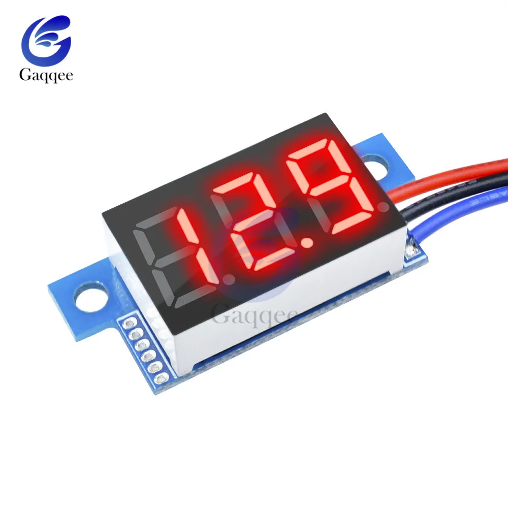 0 36 дюймов DC 100V Светодиодный Мини цифровой вольтметр синий/красный/зеленый