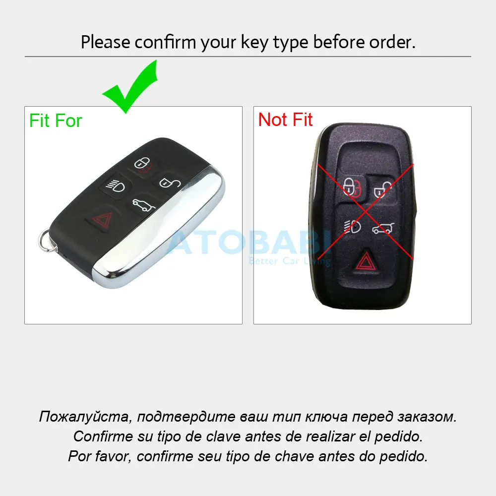 Кожаный чехол для ключа автомобиля Land Rover LR4 Дискавери LR2 Range Sport Evoq Jaguar 5 кнопок