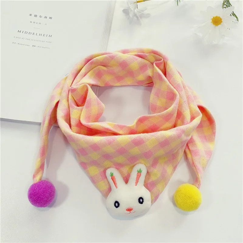 Новый весенний хлопковый треугольный шарф в горошек для малышей однотонный