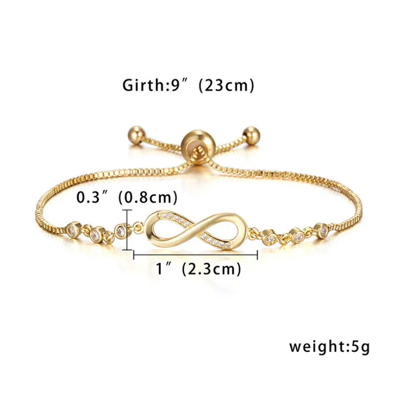 

Wwomen Adjustable Zircon Chain Charm Bracelet Vintage Elegant Jewelry Accessories Gift