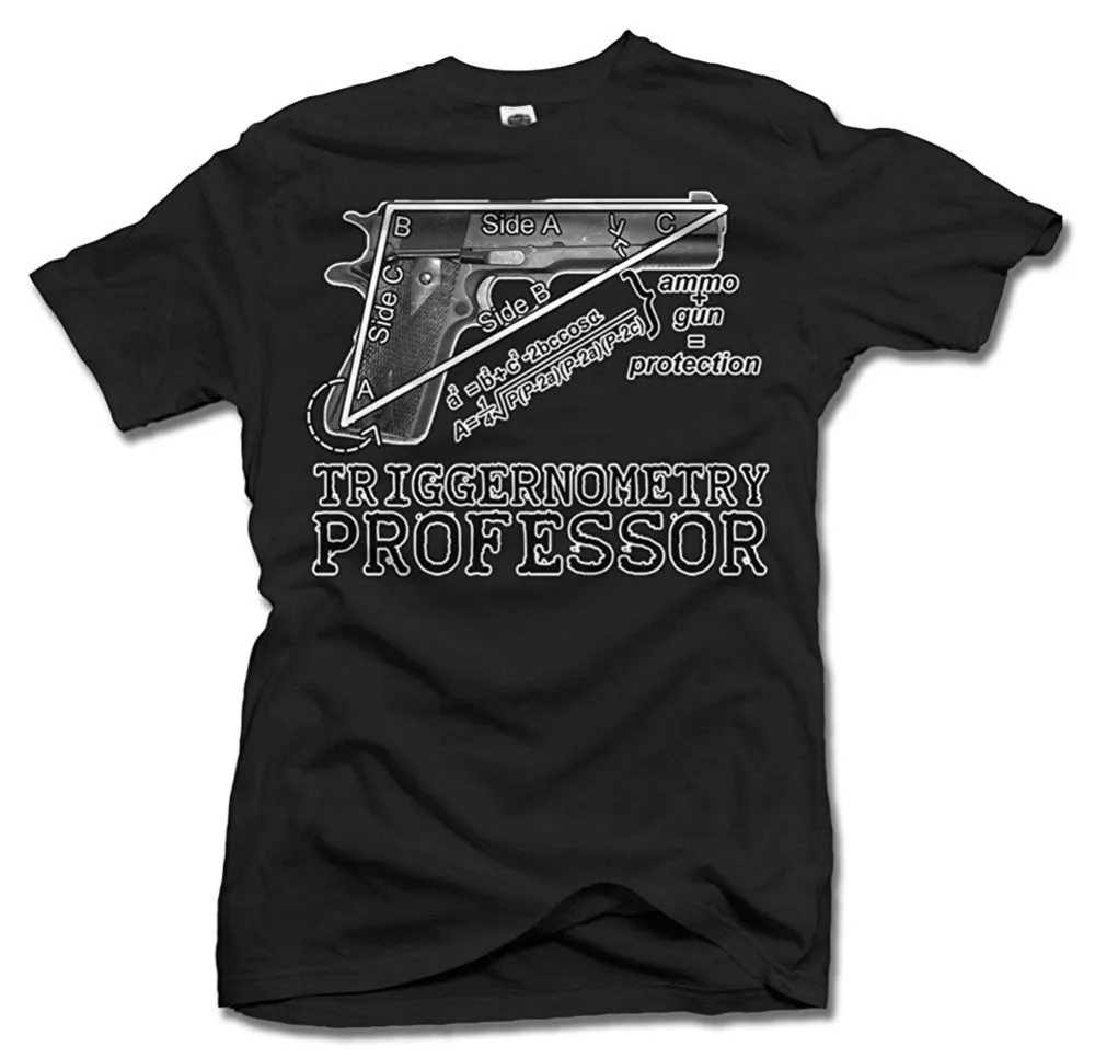 

Triggernometry Professor Gun Pistol Men'S 2020 Summer Men Short-Sleeved Men Short Sleeve Fitness Clothing O-Neck Top T Shirt