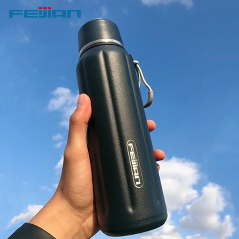 FEIJIAN Double Wall Insulated Water Bottle Outdoor Travel Sports Bottles Stainless Steel 600ml Thermos For Tea Thermal Cup | Дом и сад