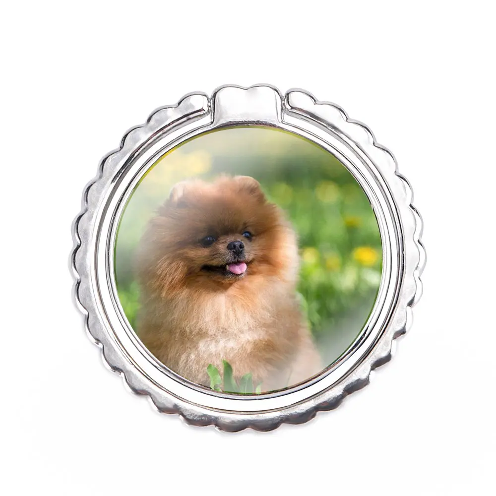 Кольцо-держатель для сотового телефона с изображением собаки померанского шпица