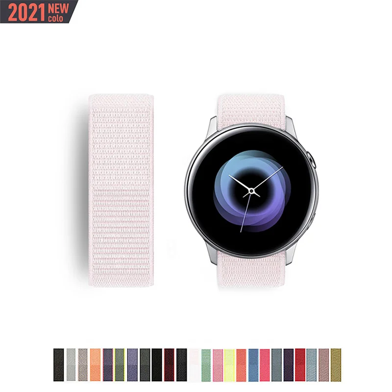 

20mm 22mm Bracelet for Samsung Galaxy Watch Active 2 strap 40mm 44mm Active correa Watchband Gear S3 Watch 3 45/41mm nylon Band