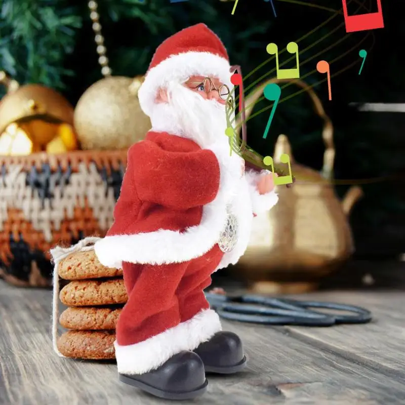 Рождество сидя орнамент Электрический Санта Клаус игрушка Музыка скрипки