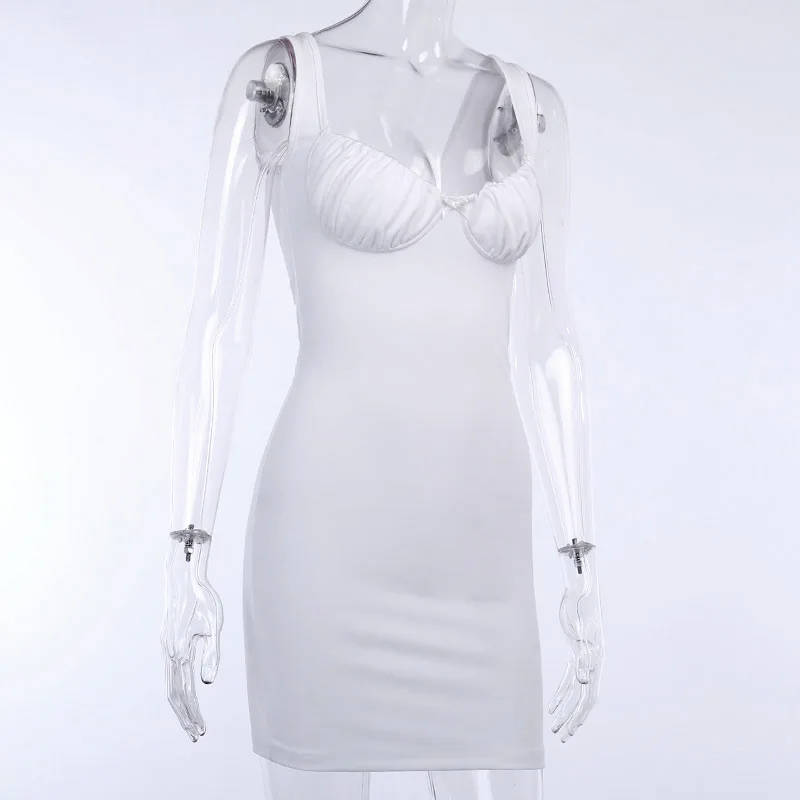 Женское повседневное базовое облегающее однотонное платье без рукавов на