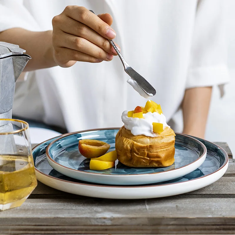 Керамические тарелки для еды домашний декор звездное небо обеденная тарелка