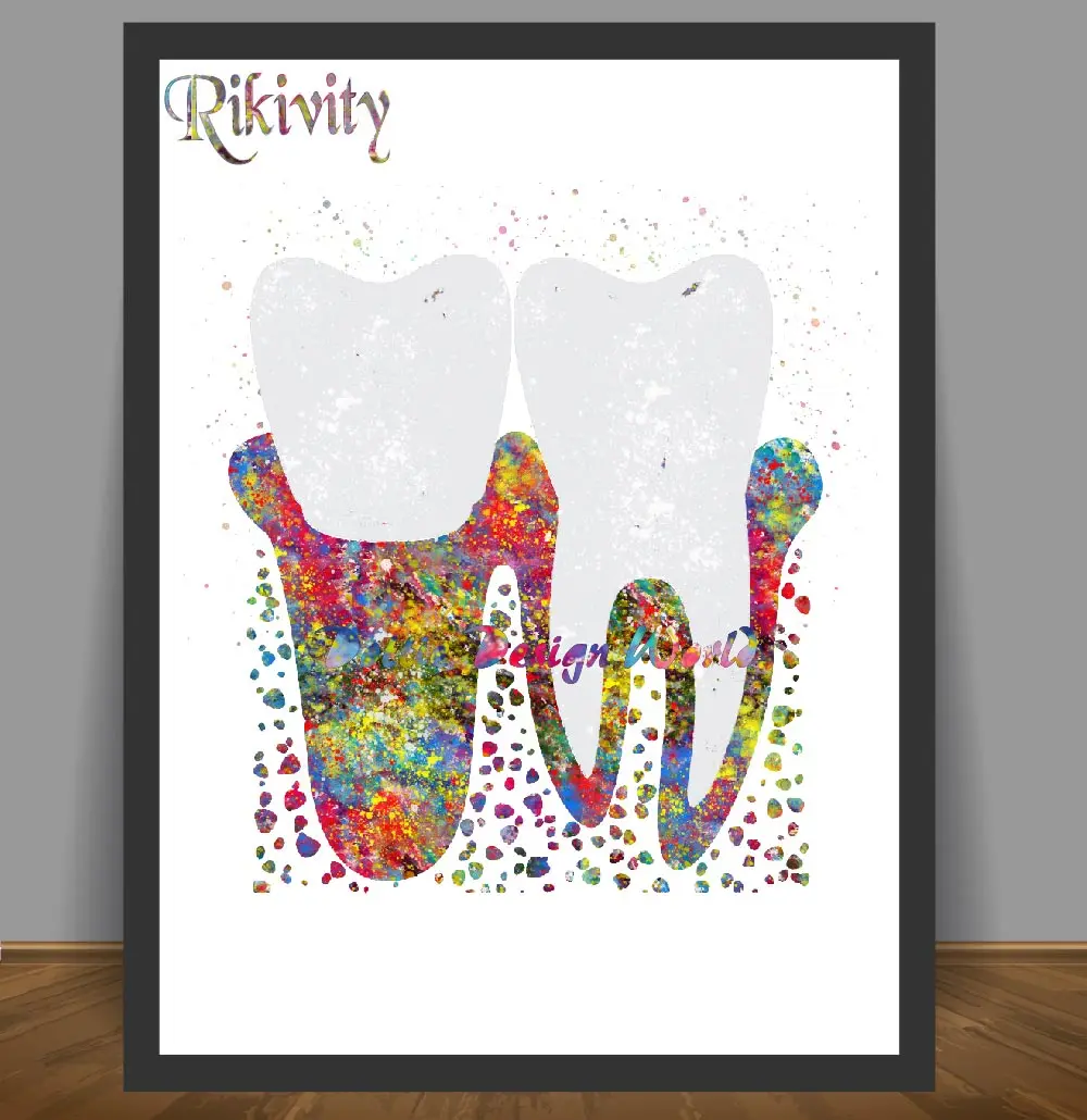 Рисунок на холсте стоматологический молярный имплантат зубов|Рисование и