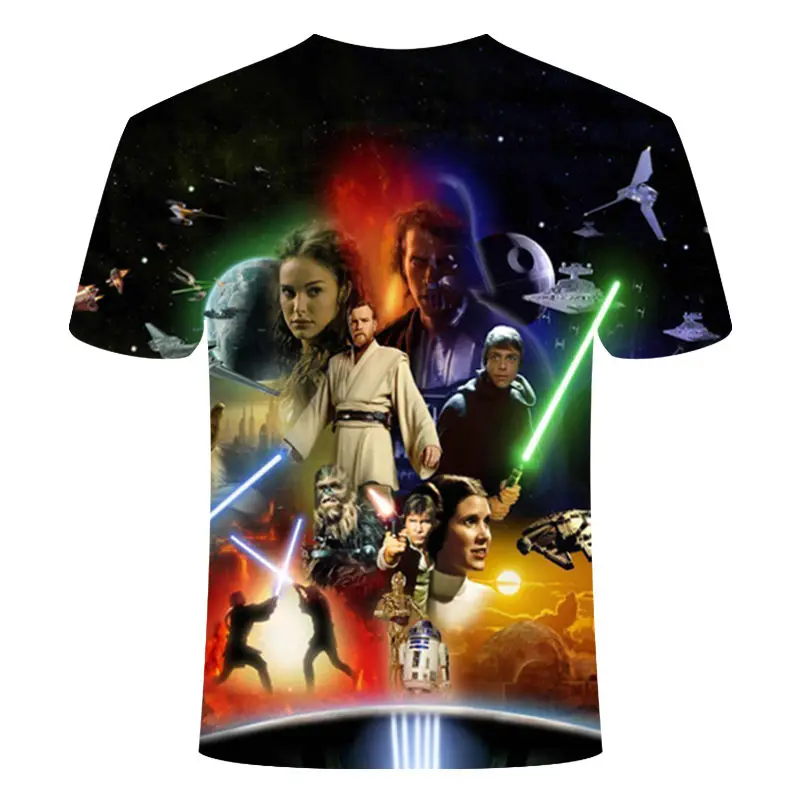Новинка 2019New Camisetas Hombre, новые мужские футболки со Звездными войнами, футболки с 3D принтом, топы с круглым вырезом, с коротким рукавом, Мужская футболка с длинными рукавами, размер S-6XL