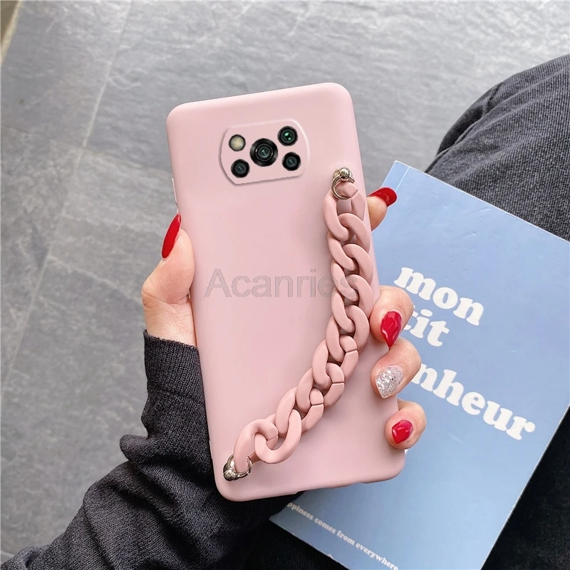 silicone bracelet chain case on for xiaomi mi poco x3 pro nfc f3 5g global m3 f2 m2 pro f1 soft fitted phone case back cover free global shipping