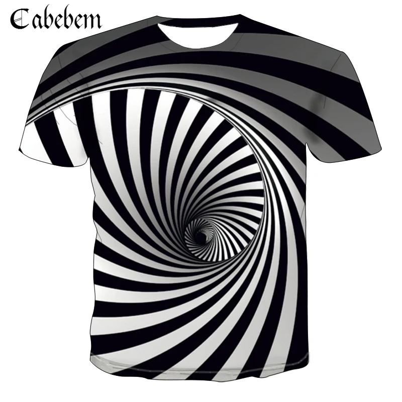 Взрыв жаркое лето футболки абстрактный отверстие вихревой 3D футболок с принтом в