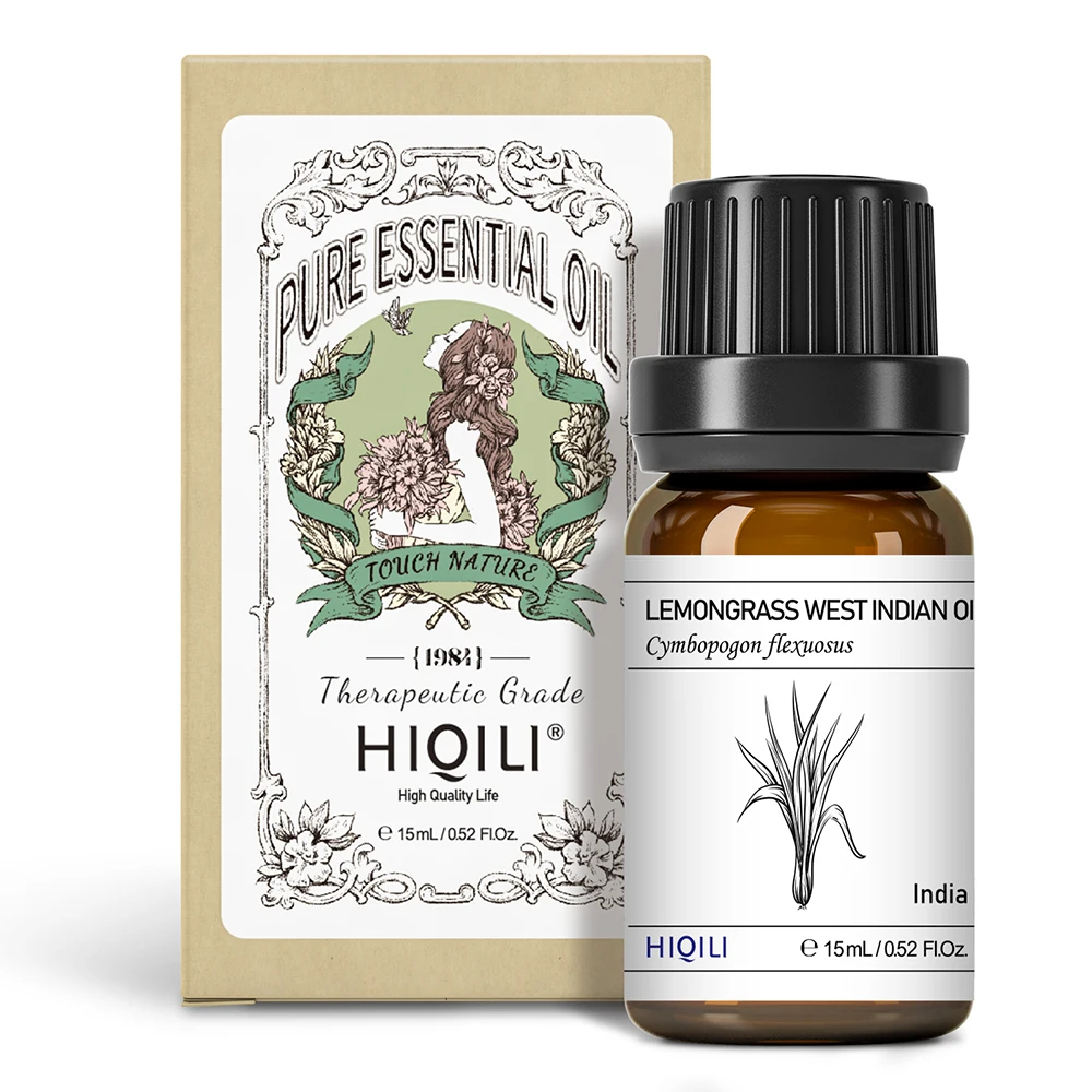 

HIQILI Lemongrass Essential Oils 100% Pure,Undiluted, Therapeutic Grade for Aromatherapy,Topical Uses - 15ML