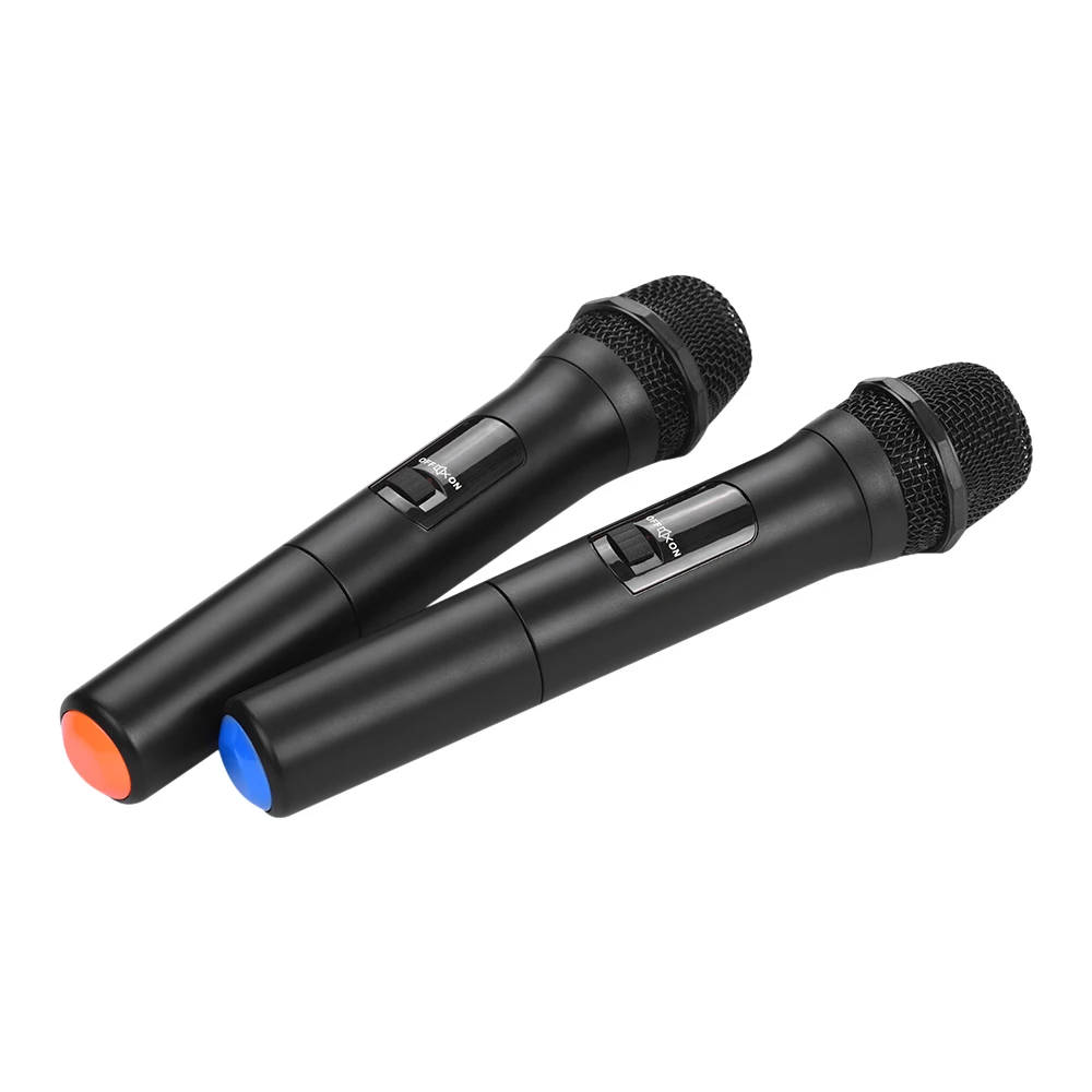 Muslady V1 беспроводной VHF микрофон системы 2 ручные микрофоны и 1 приемник с ЖК