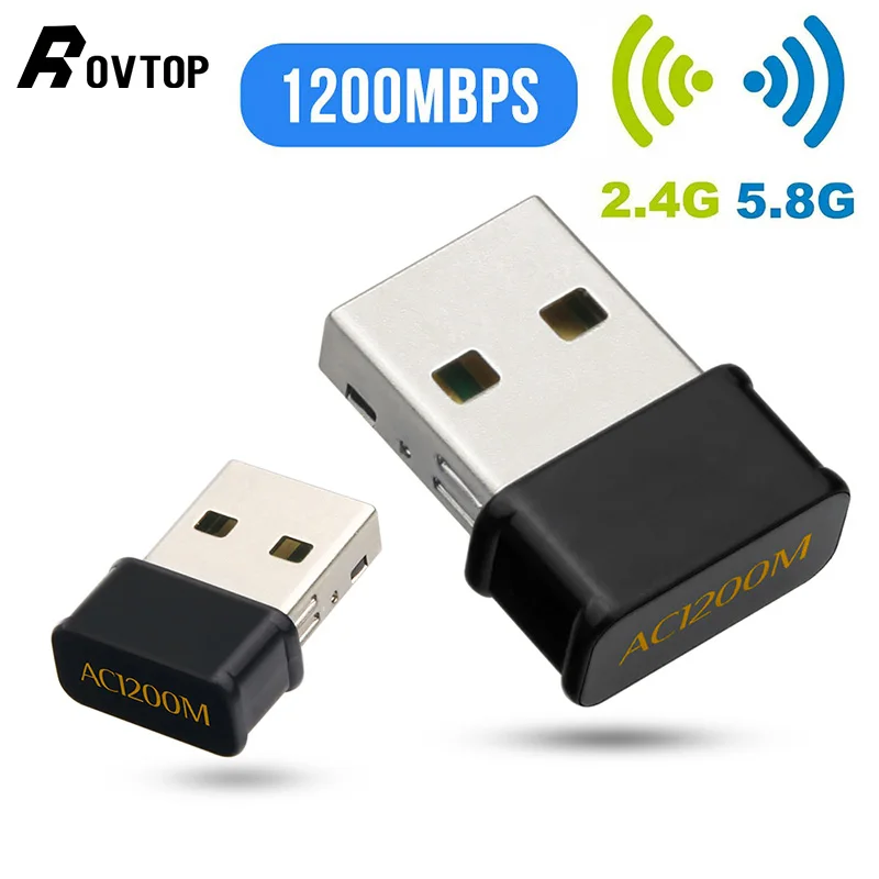 USB 2,0 1200 Мбит/с Wifi адаптер двухдиапазонный 5,8 ГГц 2,4 ГГц 802.11AC RTL8812BU Wifi антенна ключ сетевая карта для ноутбука Настольный
