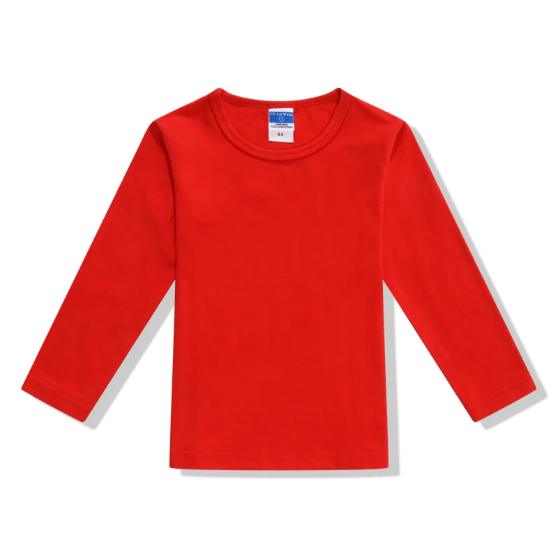 Базовая черная футболка с длинным рукавом для мальчиков и девочек белая нижняя