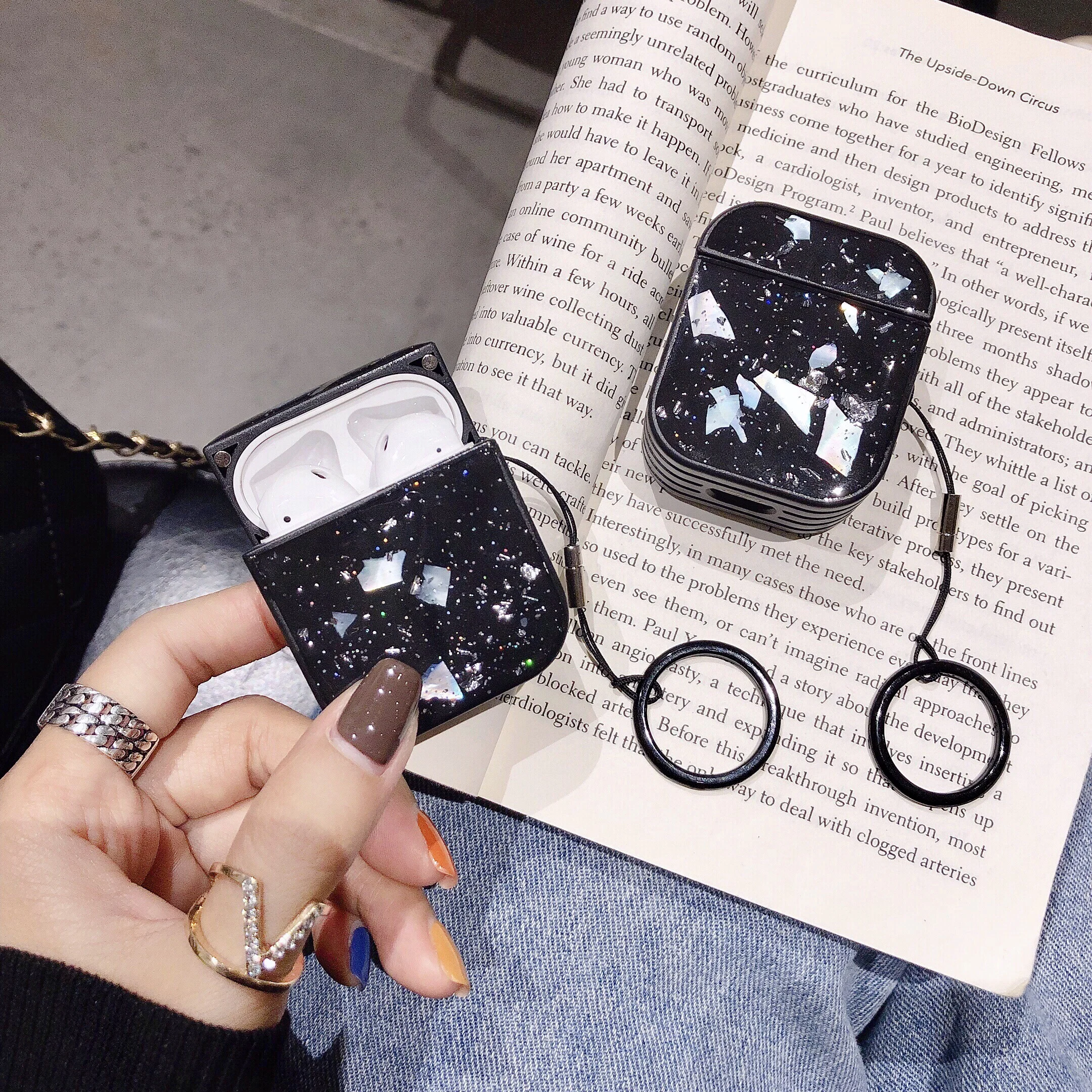 3D роскошный чехол для наушников Apple AirPods с блестками и мрамором Airpods мягкий s