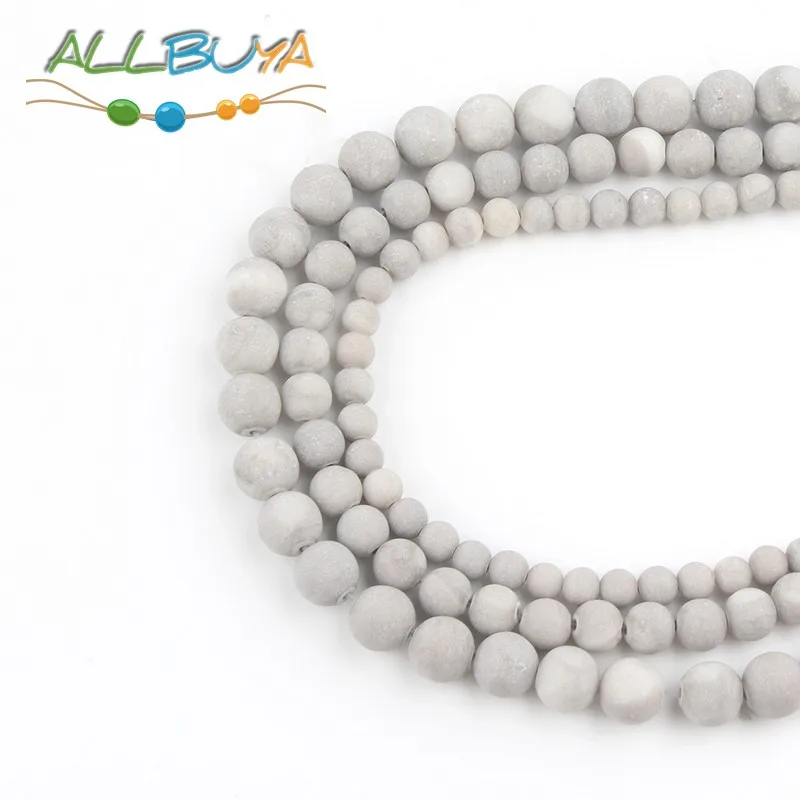 Бусины Из Натурального минерала матовые белые мраморные бусины для денег
