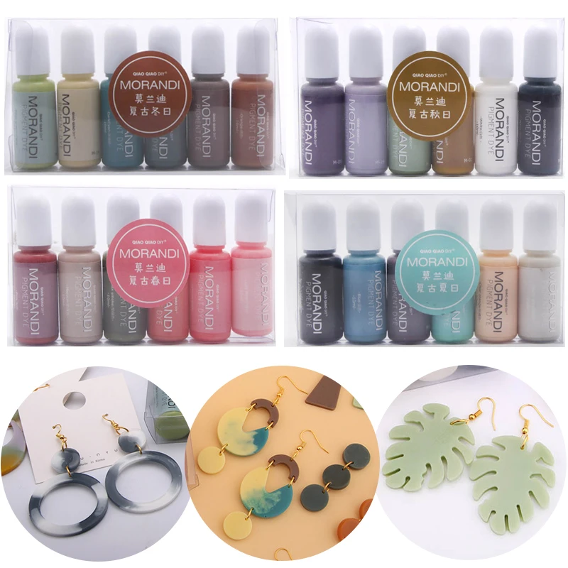 

6Pcs/Set Morandi Resin Pigments Liquid Colorant Four Seasons Color DIY UV Epoxy Resin Crafts Oily Dye For Jewelry Earring Making