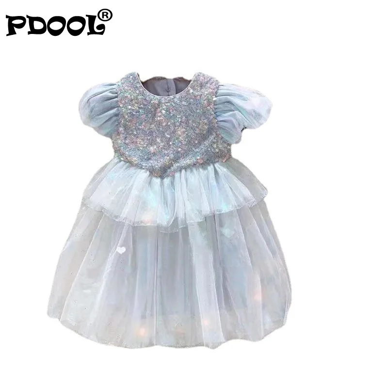 

Fancy Cosplay Princess Costume Sequines Anna Elsa Chidlren Dress Up Halloween Party Kids Dresses for Girls Clothing Size 3-10Y