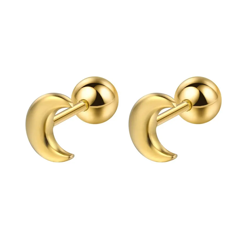

Luxury Design Small Moon Shape Women Ear Studs Birthday Wedding Gift Ear Studs Earrings Fashion Personality Minimalist