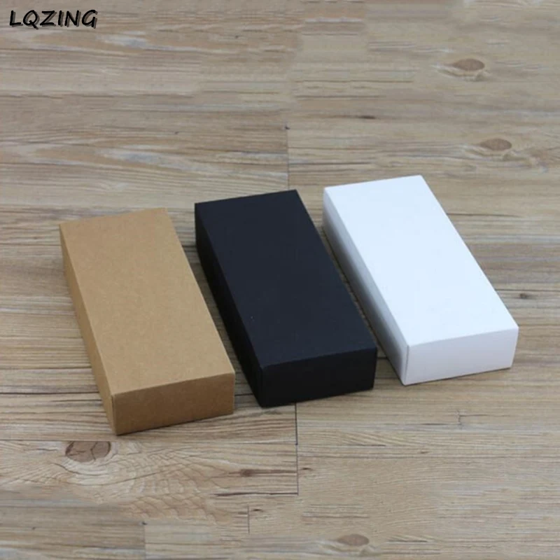 20 шт./лот черно белая подарочная упаковочная коробка из крафт бумаги Пустая