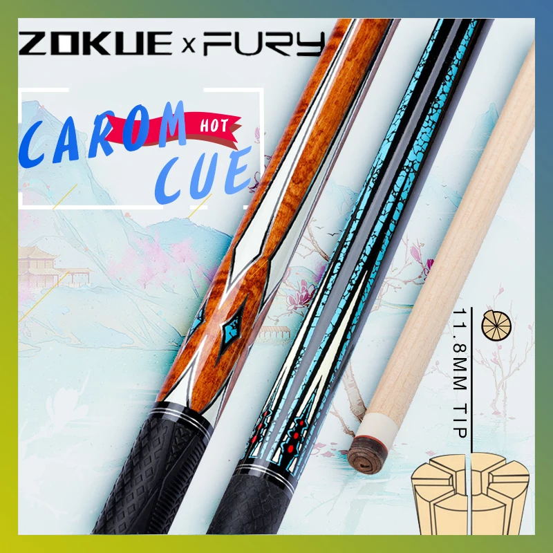 Мощный бильярдный кий 10 в 1 FURY ZOKUE TEC 3 технология рукоятка из кожи кленовый ягодиц