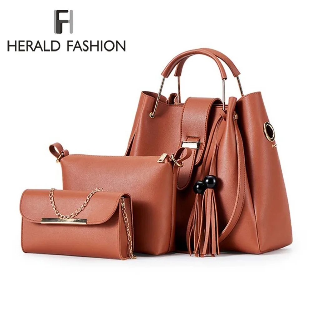 Herald Fashion 3 шт./компл. женские композитные сумки тоуты качественная кожаная женская
