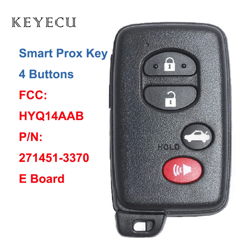 Keyecu Smart Prox ключ дистанционного управления 312/314 3/315 МГц для Toyota Corolla Avalon FCC ID: HYQ14AAB P/N: