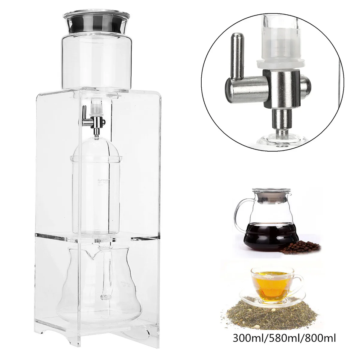 

Glass Coffee Cold Drip Water Drip Coffee Maker Reusable Glass Filter Espresso Coffee Dripper Pot Ice Cold Brew Coffee Machine