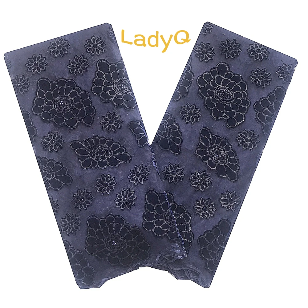 Бирюзовые синие нигерийские кружевные ткани швейцарская сетка материал