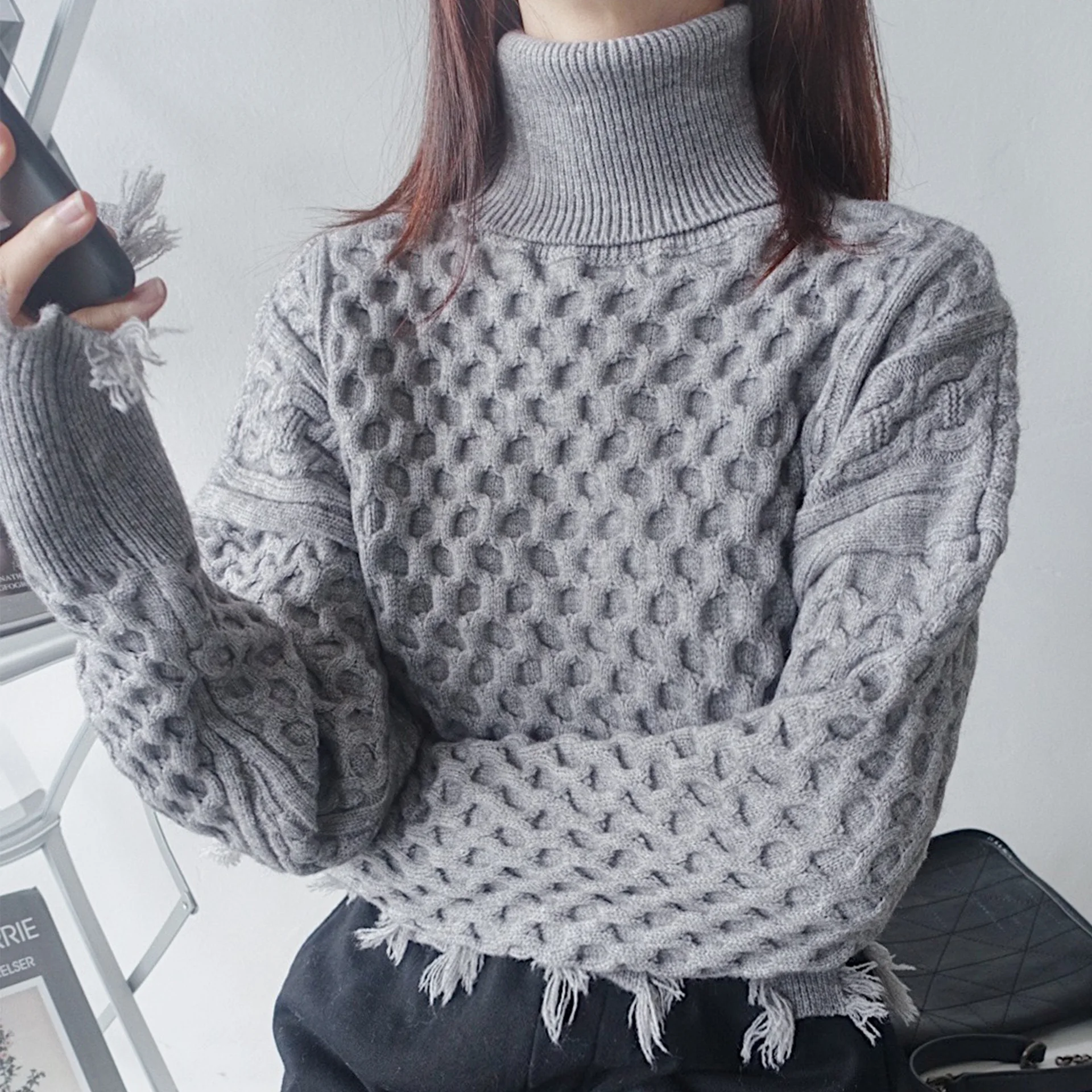 

Женский свободный свитер в полоску, пуловер, Новое поступление сезона осень-зима 2020, вязаные джемперы