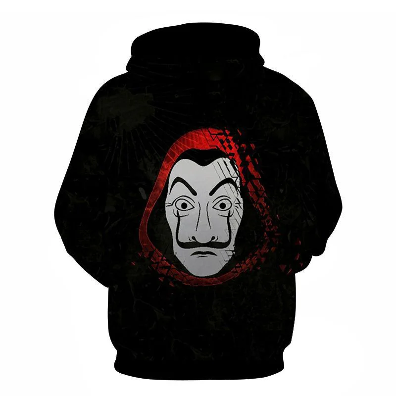 

2021 Mens Hoodies New Fashion Harajuku Style Men/Women La casa de papel 3D Printed Hoodies Sweatshirt Mens clothes Sweatshirt