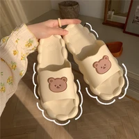 new couple fashion bear sandals non slip thick soled indoor and outdoor slippers mens flip flops stray shoes women