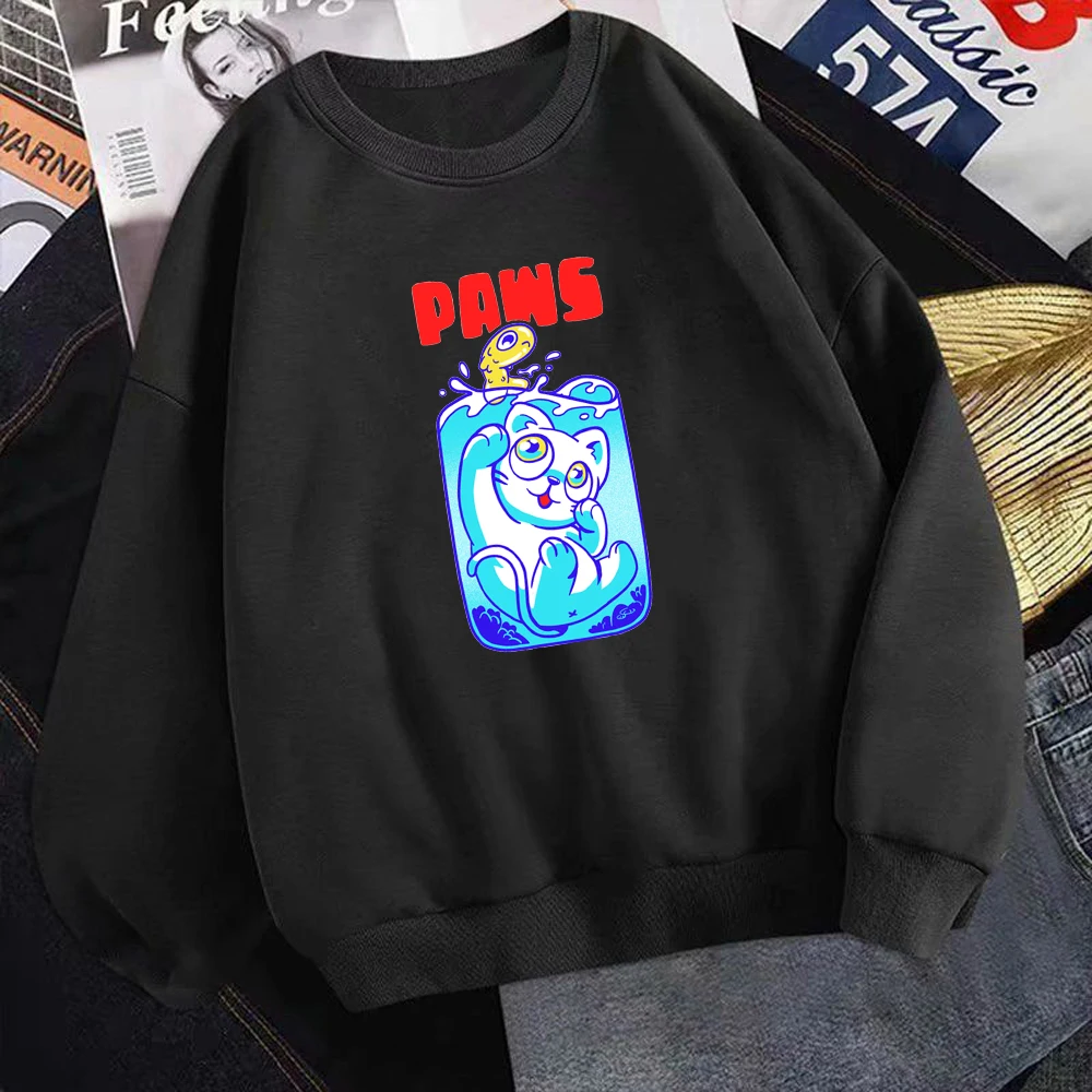 

Толстовка Kawaii Мужская с забавными кошачьими лапками, Повседневные Удобные свитшоты, Осенняя распродажа, свободные толстовки, модные хлопко...