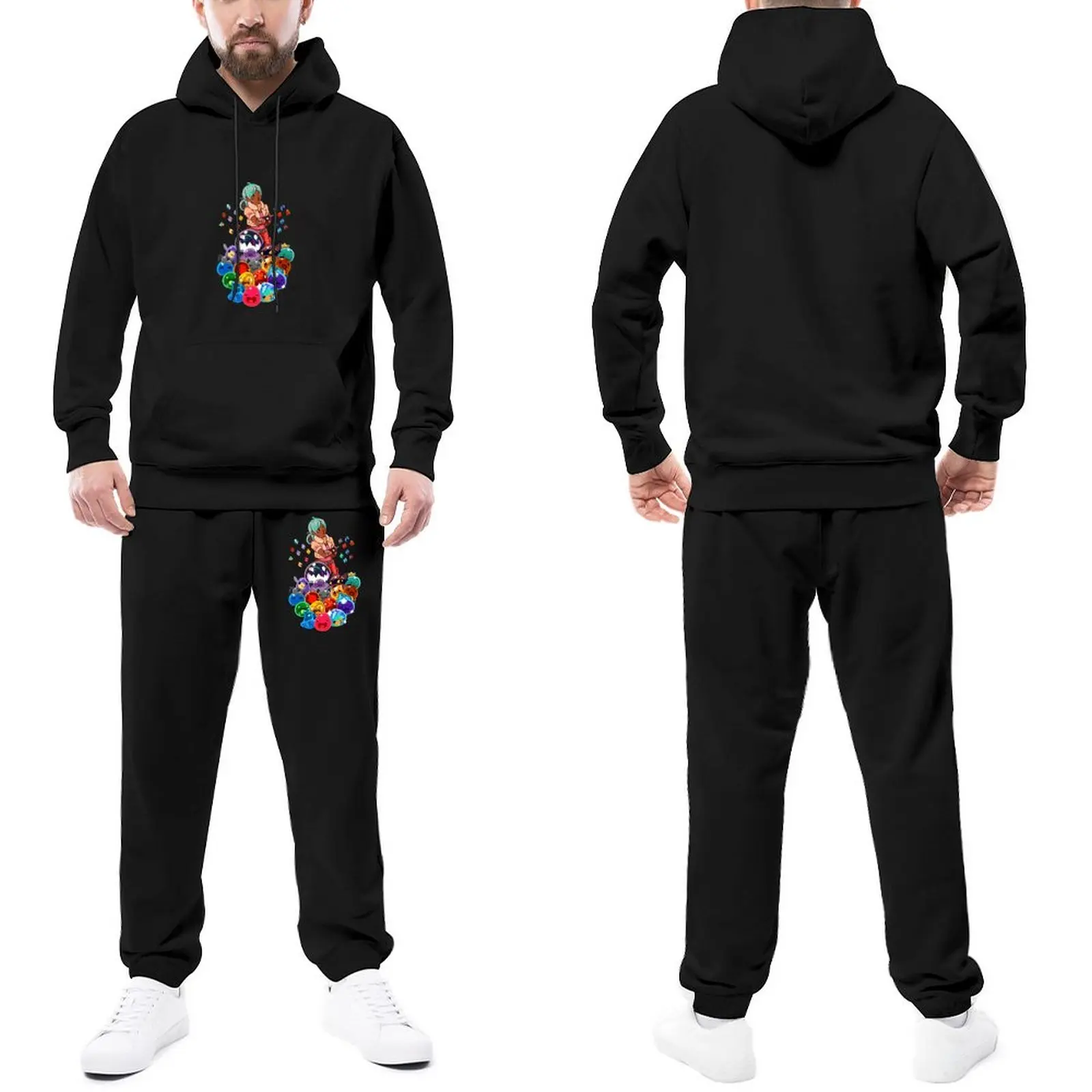 

Slime Rancher Mens Tracksuit Set Pile O Slimes Fashion Sweatsuits WinterSweatpants and Hoodie Set Male