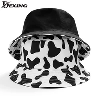 2020 hot black white cow print bucket hats for women men summer fishman hats girls travel sad boy panama sun hat