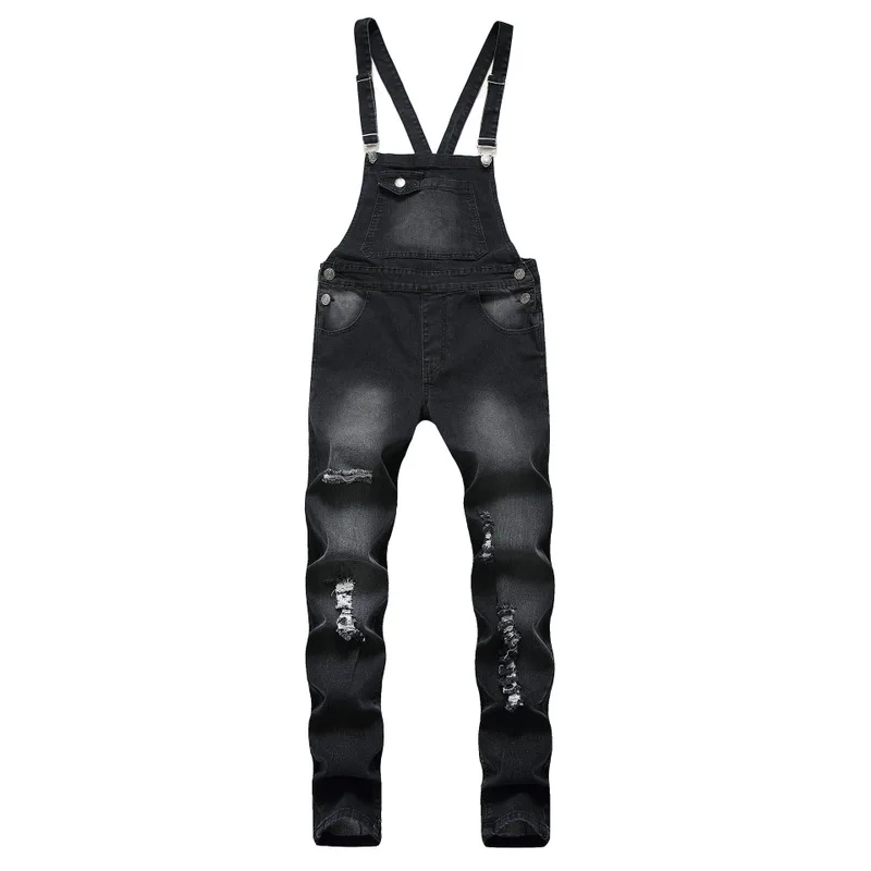 

Men's Suspenders Men's Suspender Denim Jumpsuit Ripped Jeans, Pants, Fashionable Work Clothes, Holes