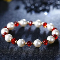 luxury colorful beads chain bracelet bangles pearls crystals from swarovski wrap bracelet charm hand jewelry for women wedding
