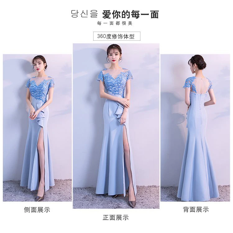 Светильник синие Элегантные платья невесты Vestido Largo Sirena для свадьбы длинное