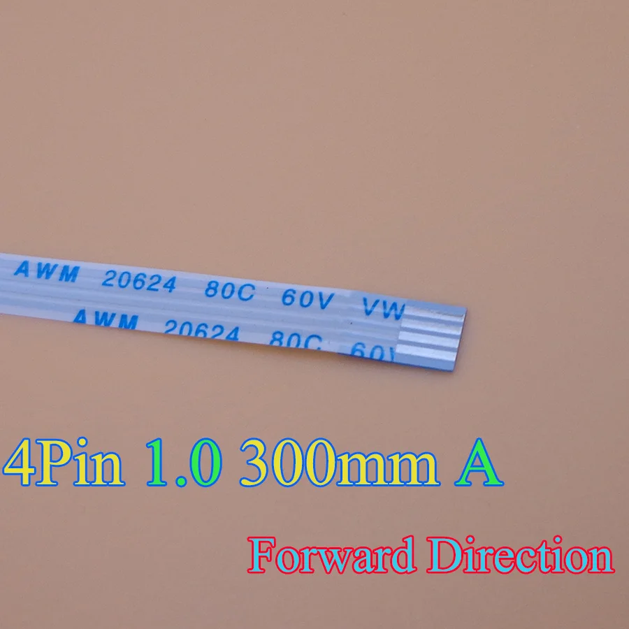 

2pcs New FFC FPC 4pin flat flexible cable 1.0mm pitch 4 pin Forward Length 300mm Width 5mm Ribbon Flex Cable